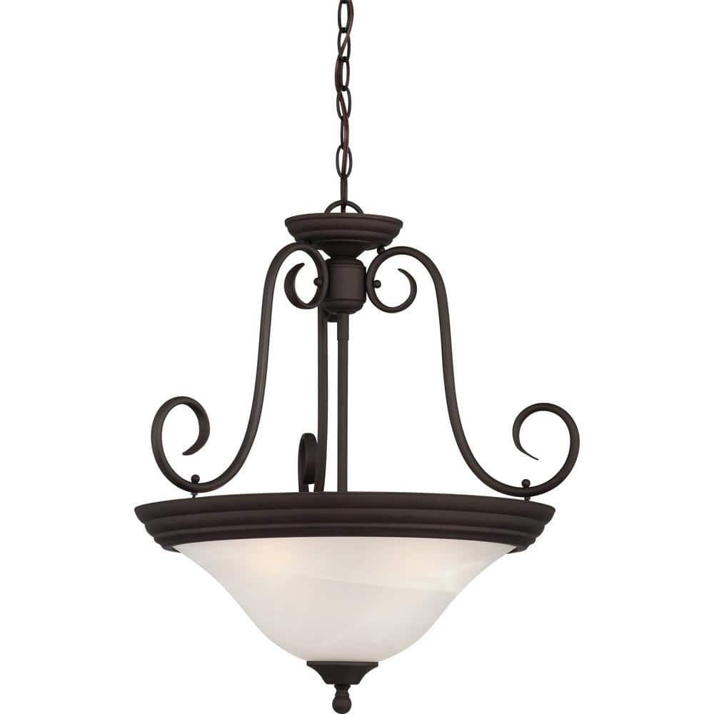 Troy Antique Bronze Indoor Pendant with Alabaster Glass Shade