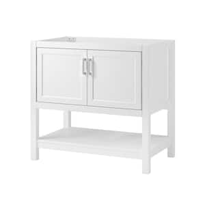 Hollis 36 in. W x 21-1/2 in. D x 34 in. H Bath Vanity Cabinet without Top in White