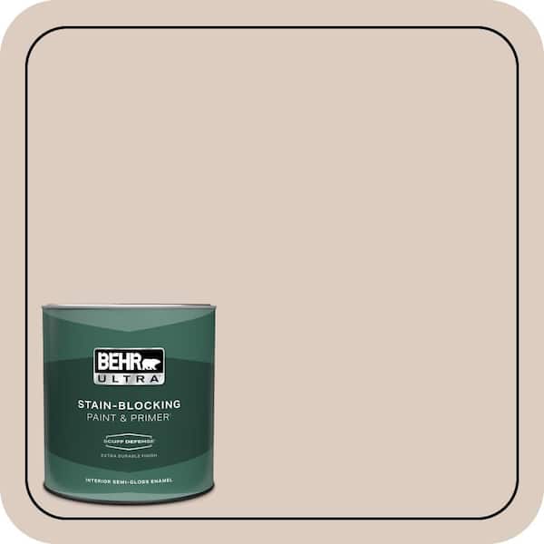 BEHR ULTRA 1 qt. #N190-2 Stonewashed Brown Extra Durable Semi-Gloss Enamel Interior Paint & Primer