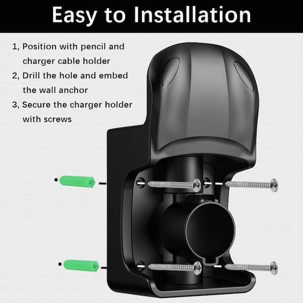 Ahfiwaso EV Fit Wall Mount Charging Cable Holder Rotatable J1772
