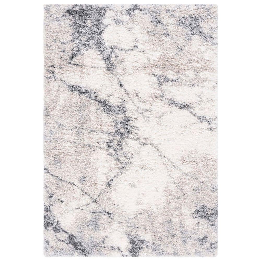 Fontana Shag 7 ft. x 9 ft. Ivory/Gray Abstract Marble Area Rug price history on PriceWatchPro