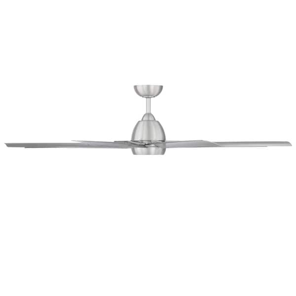 MochaXL 66 in. 3000K Integrated LED Indoor/Outdoor Brushed Aluminum Smart Compatible Ceiling Fan w/Light Kit and Remote