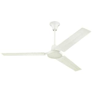 Jax Industrial-Style 56 in. White Ceiling Fan with Wall Control, J-hook