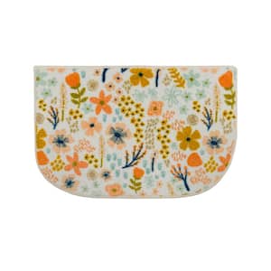 Whimsy Floral Cream 1 ft. 8 in. x 2 ft. 6 in. Kitchen Mat