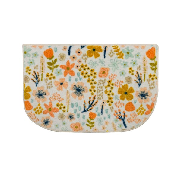 Mohawk Home Whimsy Floral Cream 1 ft. 8 in. x 2 ft. 6 in. Kitchen Mat