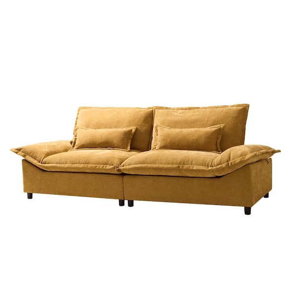 JAYDEN CREATION Romy Modern 102 in. Armless Polyester Sofa with
