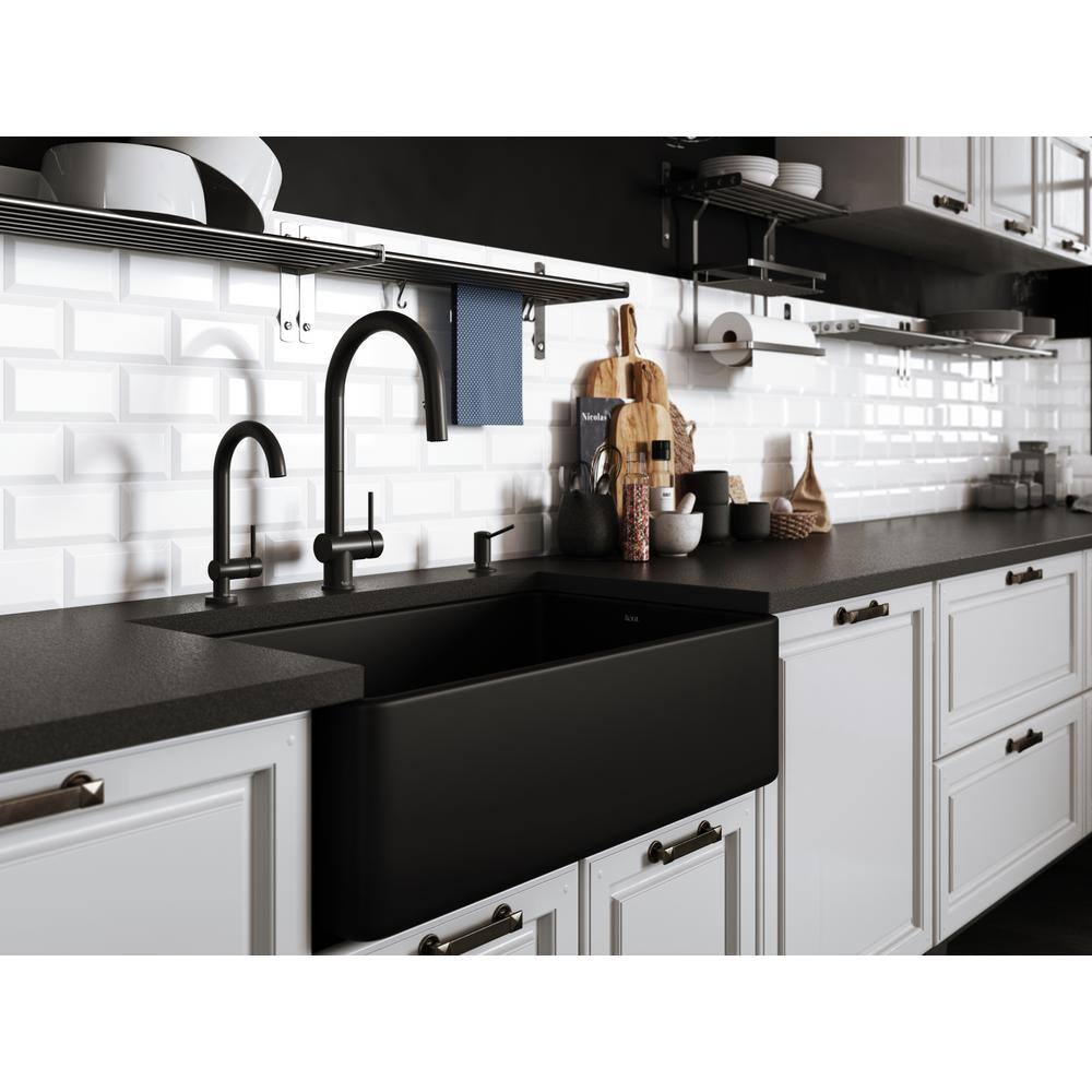 Black Stainless Steel Pull-Down Kitchen Faucet with Spray