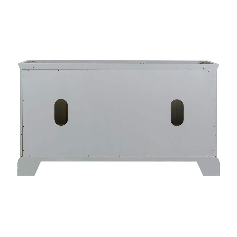 Gray Double Freestanding Wood Bathroom Vanity Cabinet
