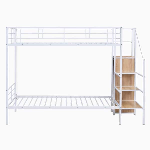 wetiny White Twin Platform Bed