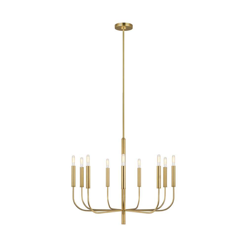 Brianna Elegant Burnished Brass 9-Light Chandelier by Ellen DeGeneres