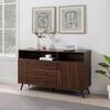 Welwick Designs Dark Walnut Wood And Metal Modern 3-Drawer Sideboard ...