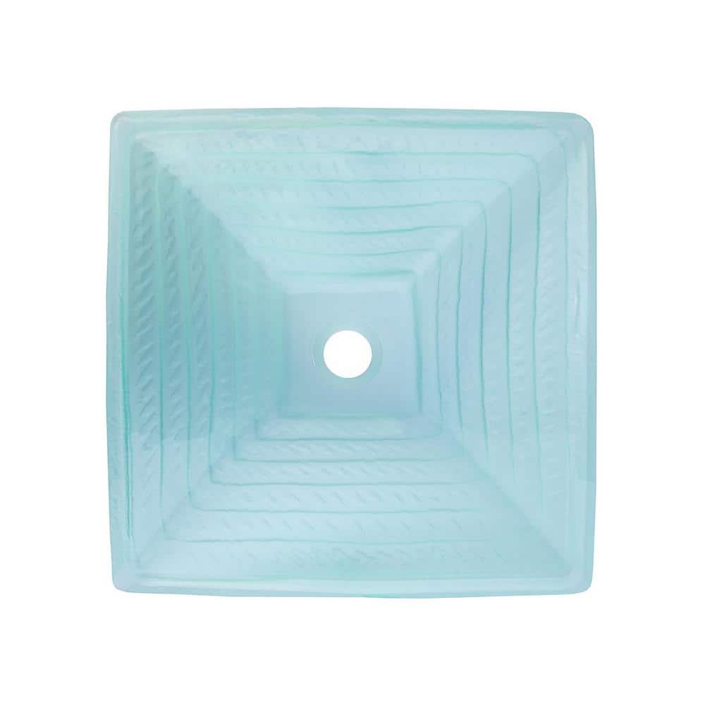 Clear Tempered Glass Square Above-Counter Vessel Sink