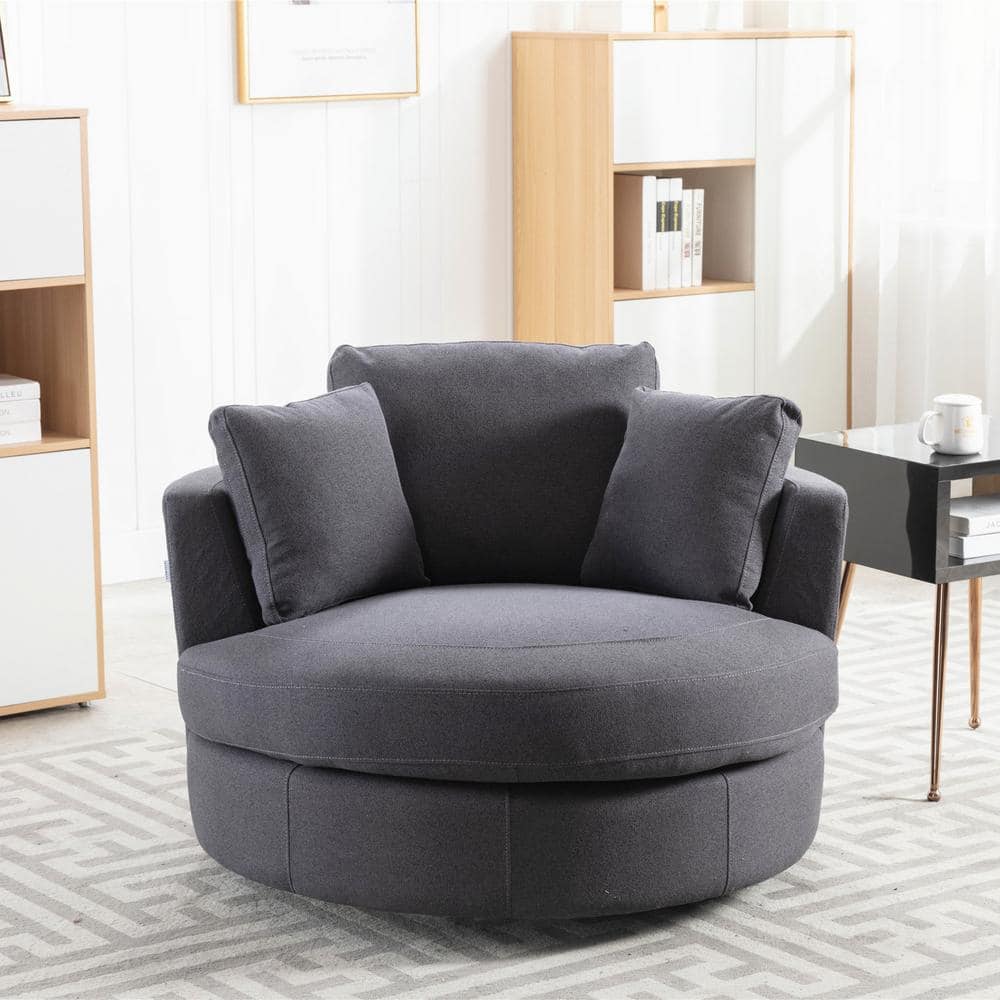 Magic Home 51 in. Swivel Accent Barrel Sofa Linen Fabric Lounge