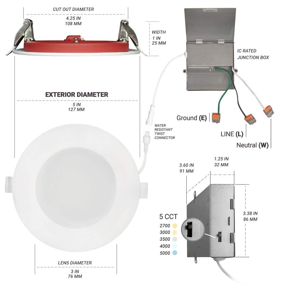 White 4-inch Round Dimmable LED Canless Recessed Downlight (6-pack)