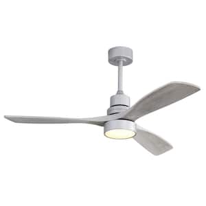 52 in. LED Indoor Silver Ceiling Fans with Lights Kit, Fan Light with 6 Speeds/Reversible DC Motor/Sleep Timer