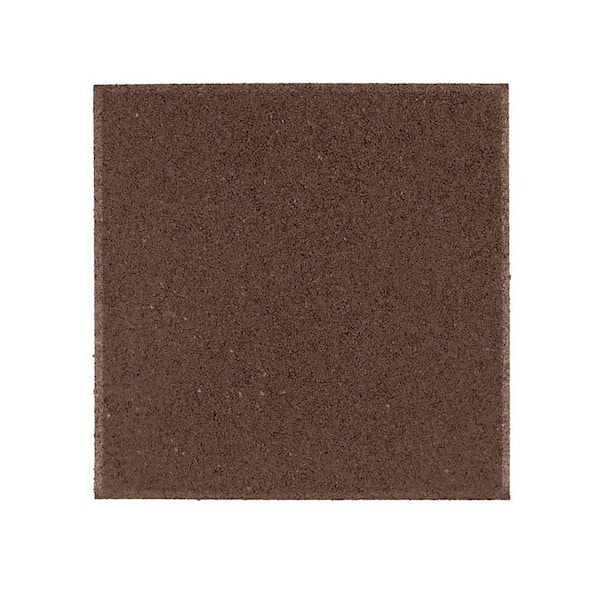 12 in. x 12 in. x 1/2 in. Brown Square Rubber Paver (12-Pack)