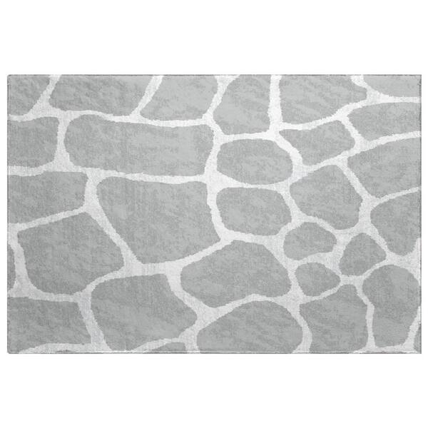Dream Shag Premium Machine Washable Abstract ADS45 Gray 2 ft. x 3 ft. Accent Rug