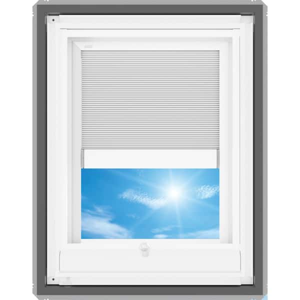 21 in. x 26-7/8 in. Manual Venting Deck Mount Skylight with Laminated LowE3 Glass, Solar Powered Room Darkening Shade
