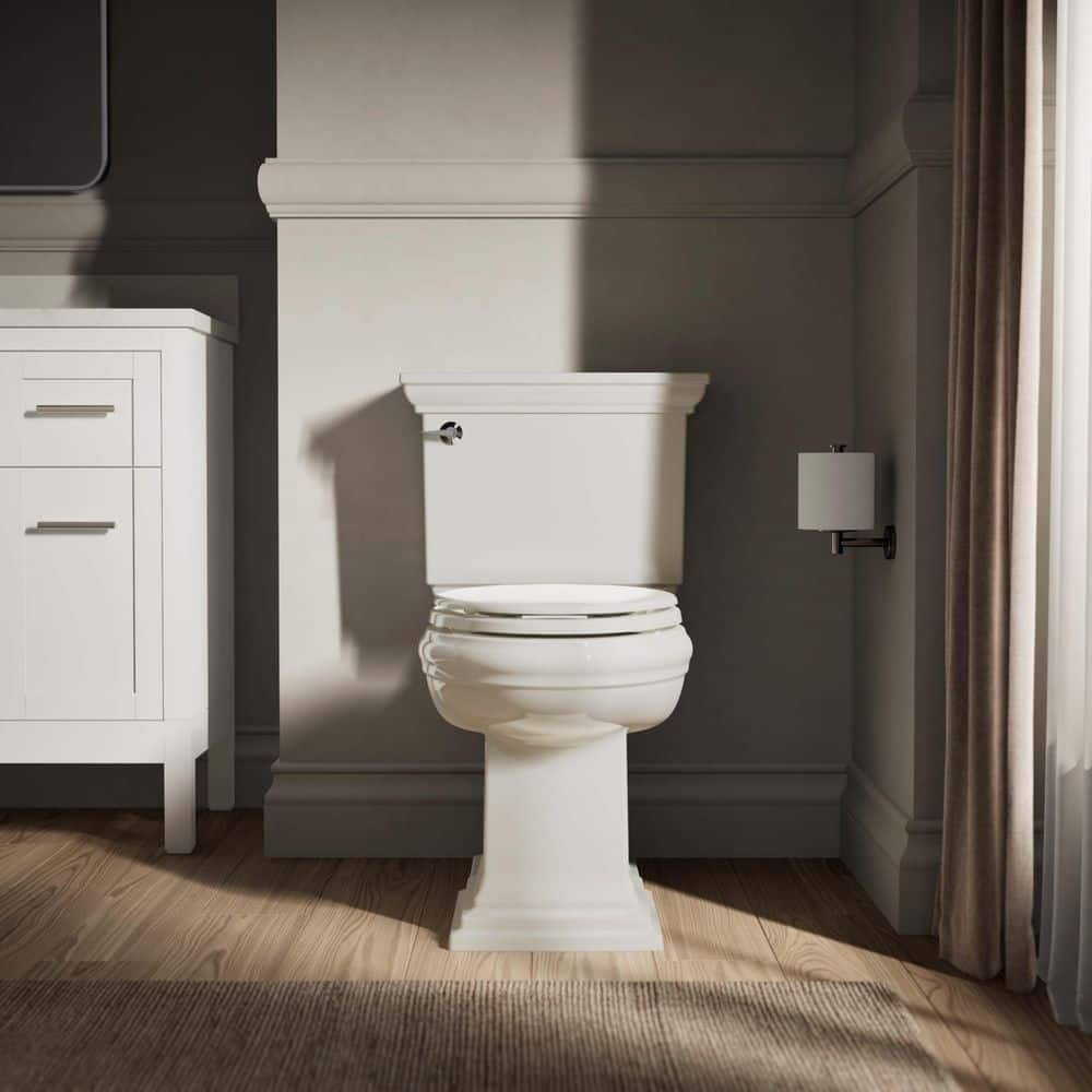 Biscuit Elongated Quiet-Close Wood Toilet Seat