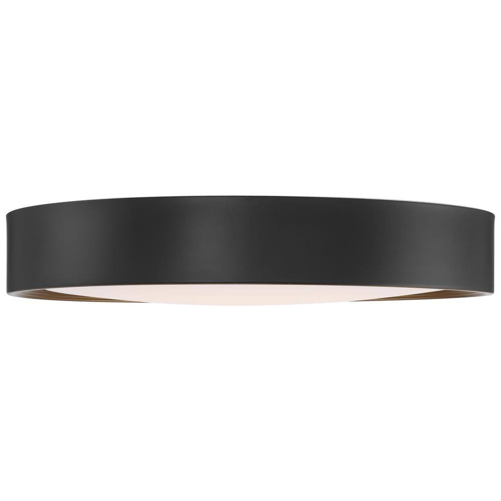 Matte Black Slim LED Flush Mount Indoor/Outdoor Drum Light