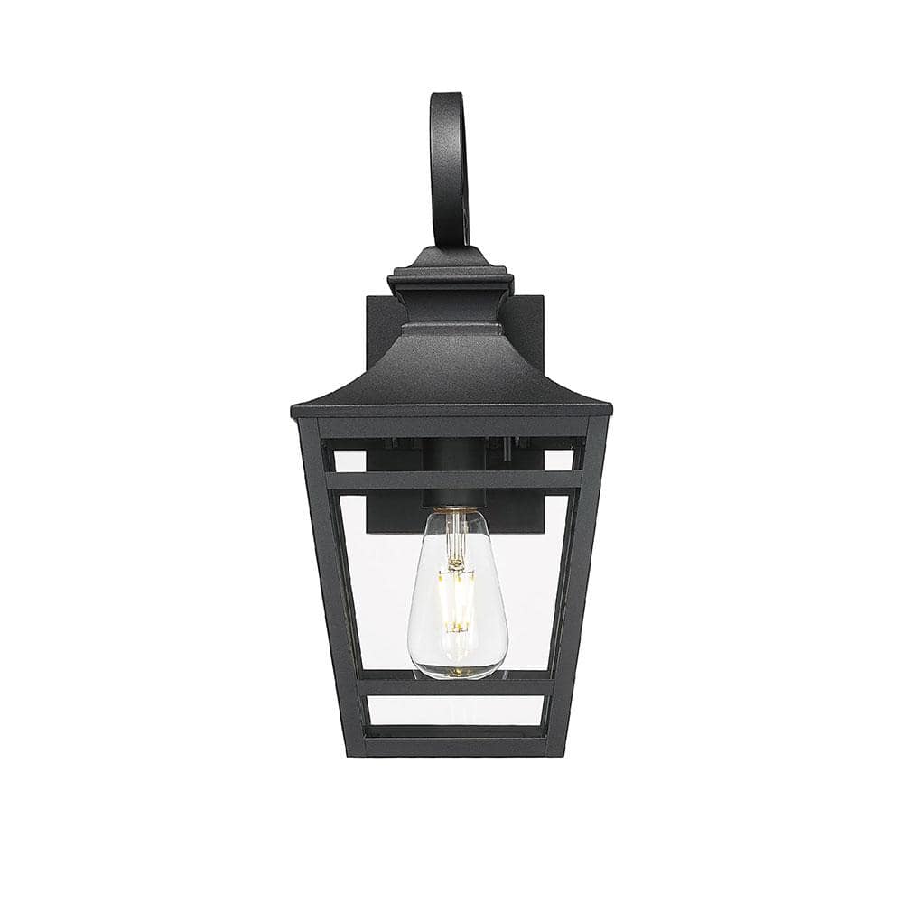 1-Light Black Aluminum Outdoor Weather Resistant E26 Bulb Compatible Post L