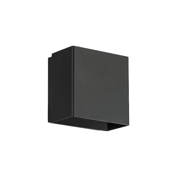 WAC Lighting Boxi 5 in. 2-Light Black LED Wall Sconce with Selectable CCT
