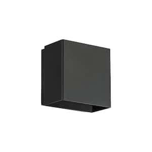 Boxi 5 in. 2-Light Black LED Wall Sconce with Selectable CCT