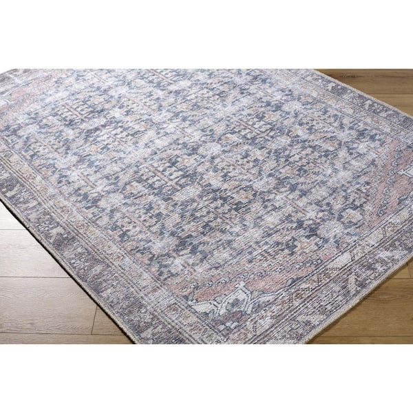 Vinny Brown Traditional Border 8 ft. x 12 ft. Area Rug