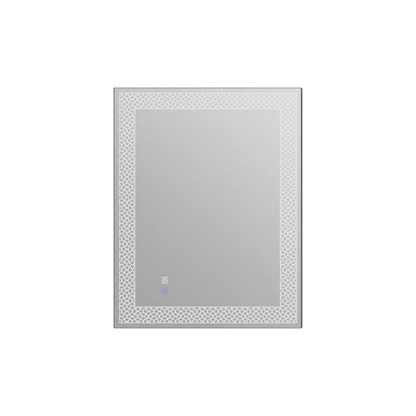 Amucolo 28 in. W x 36 in. H Rectangular Frameless Wall Mounted Bathroom Vanity Mirror with Stepless Dimmer and Anti-Fog