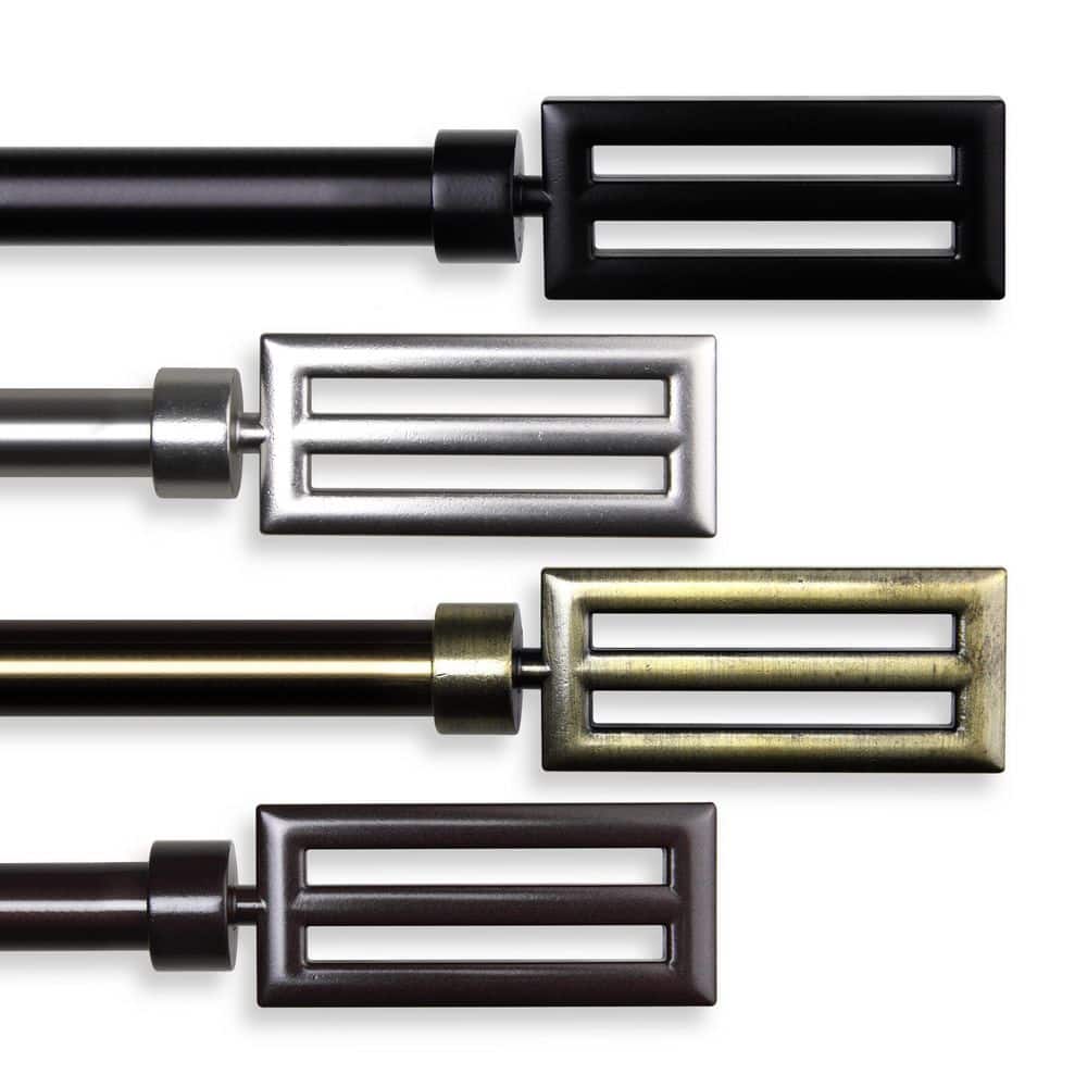 18 in. - 28 in. Telescoping Single Curtain Rod Kit in Cocoa with Sterling Finial price history on PriceWatchPro
