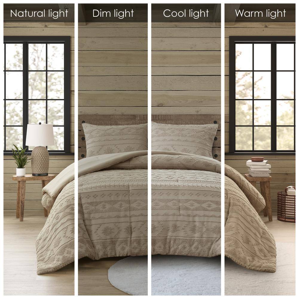 Breckenridge Tan Twin XL Microfiber Down Alternative Bedding Set