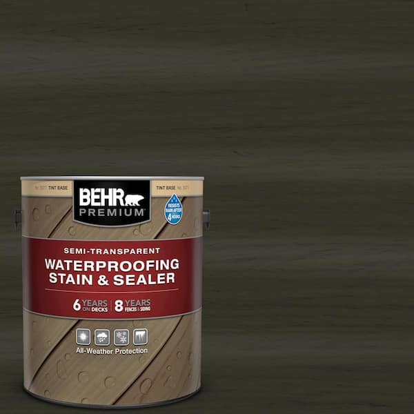 BEHR PREMIUM 1 gal. #ST-108 Forest Semi-Transparent Waterproofing Exterior Wood Stain and Sealer