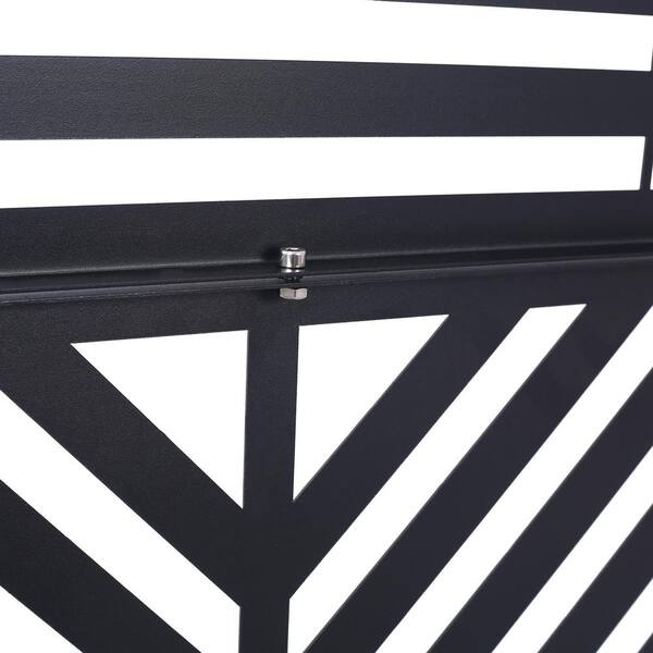 Unbranded - Black 76 in. Steel Garden Fence Outdoor Privacy Screen Decorative Privacy Fence Panels for Patio Lawn Garden Balcony
