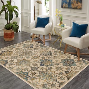 Isabella Oyster 5 ft. x 7 ft. Abstract Area Rug