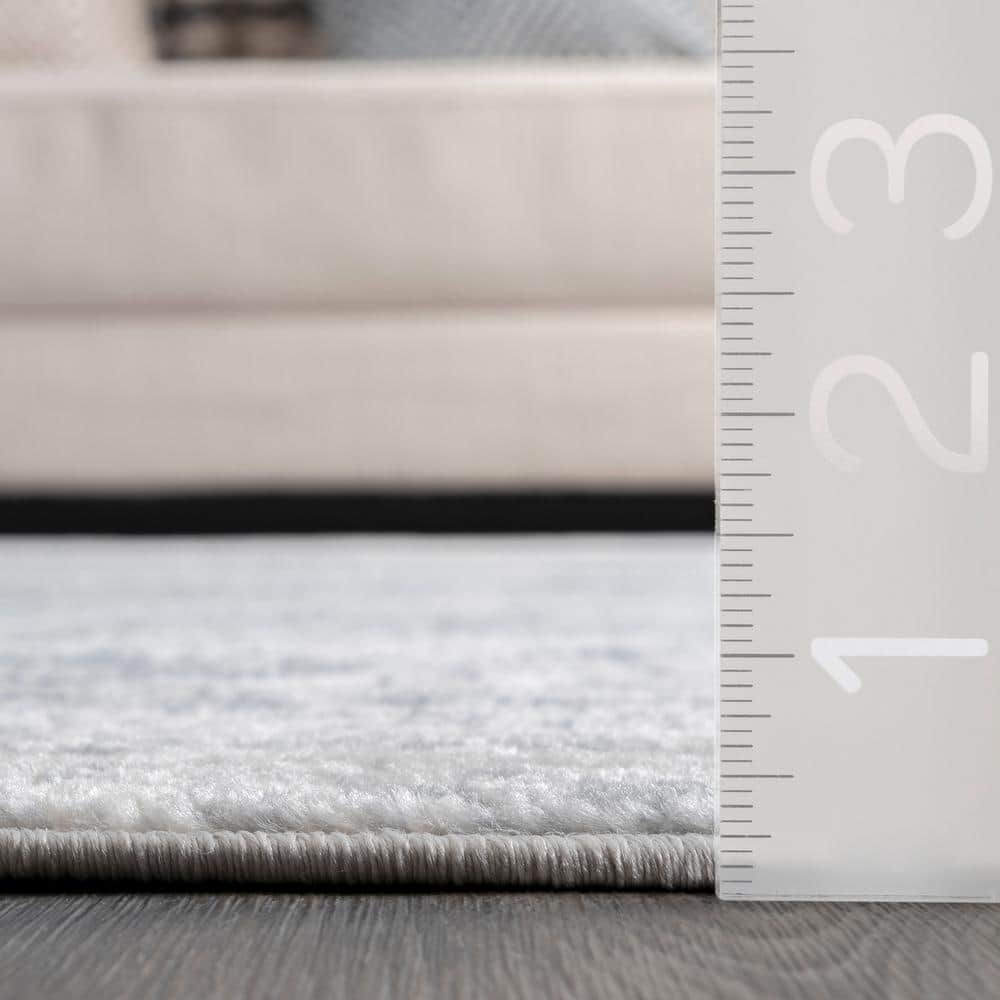 Blue 9' x 12' Medallion Synthetic Easy Care Rug