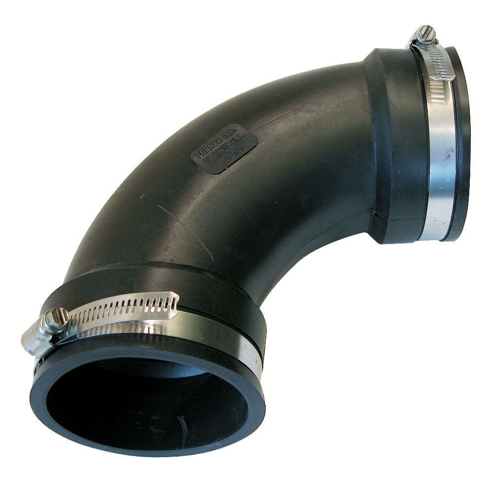 Fernco 3 in. PVC DWV 90-Degree Mechanical Elbow Fitting PQL-300