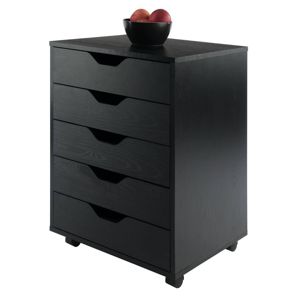 Mobile 5-Drawer Vertical Lockable Cabinet in Sleek White
