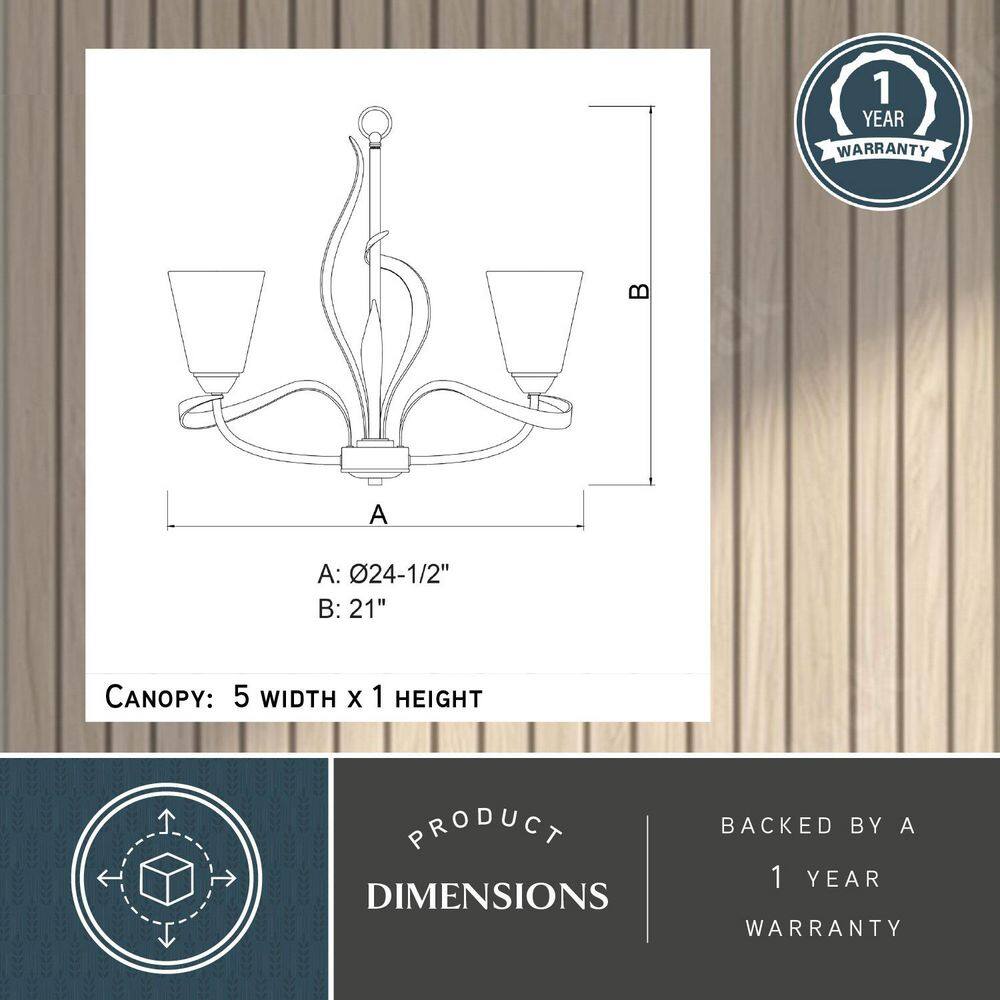 Cinta Oil Rubbed Bronze 5-Light Chandelier with Clear Seeded Glass