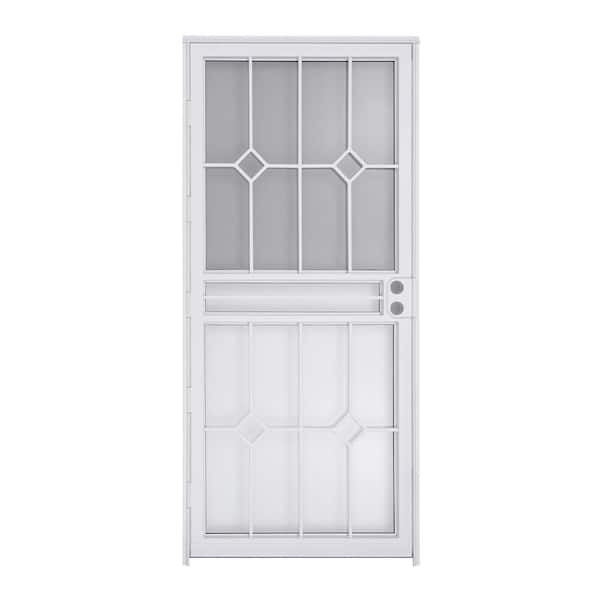 Regal 36 in. x 80 in. Universal/Reversible White Steel Storm Security Door