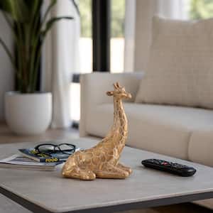 Liv & Skye Gold 8 in. x 8 in. Ceramic Dog Table Decor Figurine