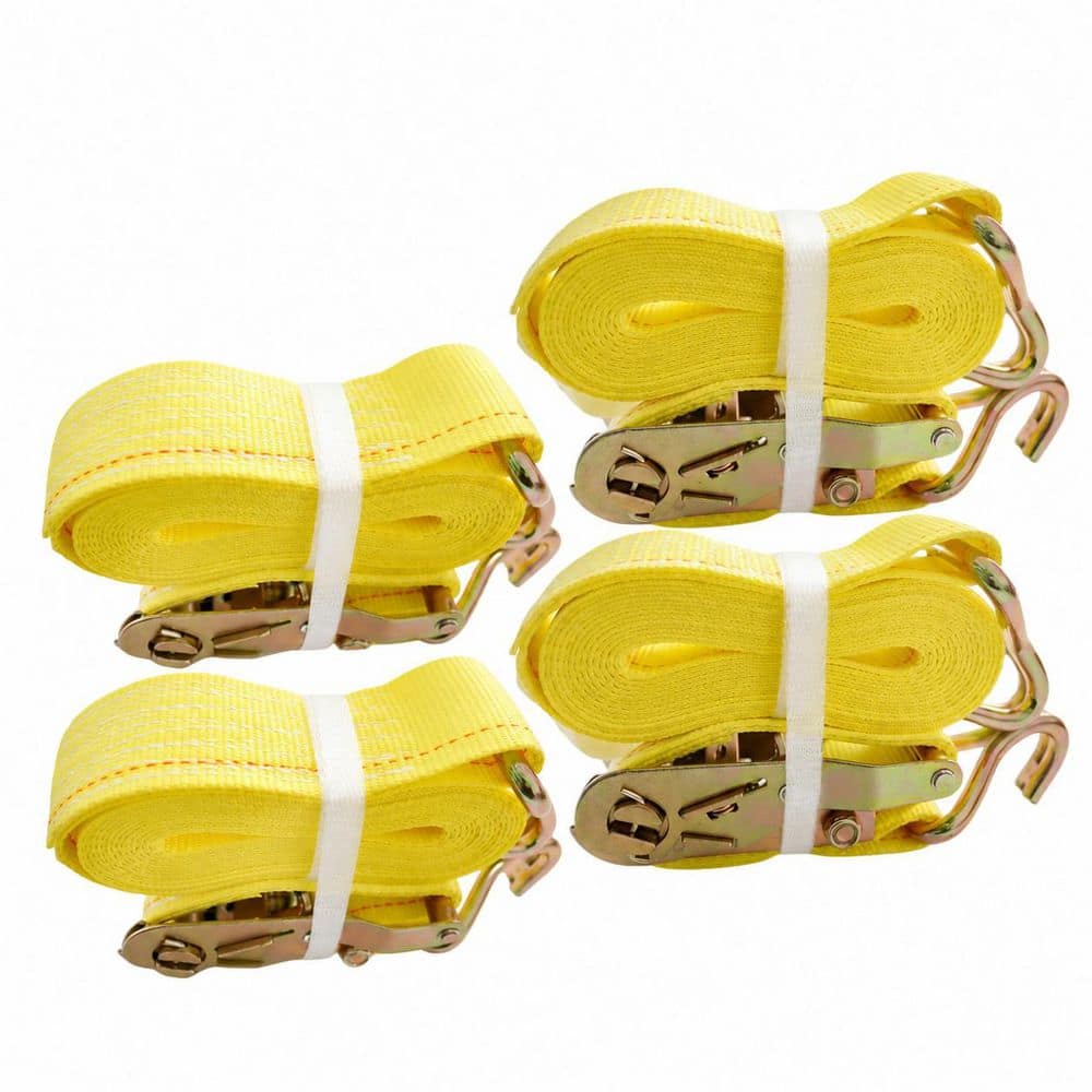 15 ft x 2 in Ratchet Tie Down Straps with Double J Hooks Heavy Duty Fastener 4400 lbs for Trailer, 4 Pack price history on PriceWatchPro