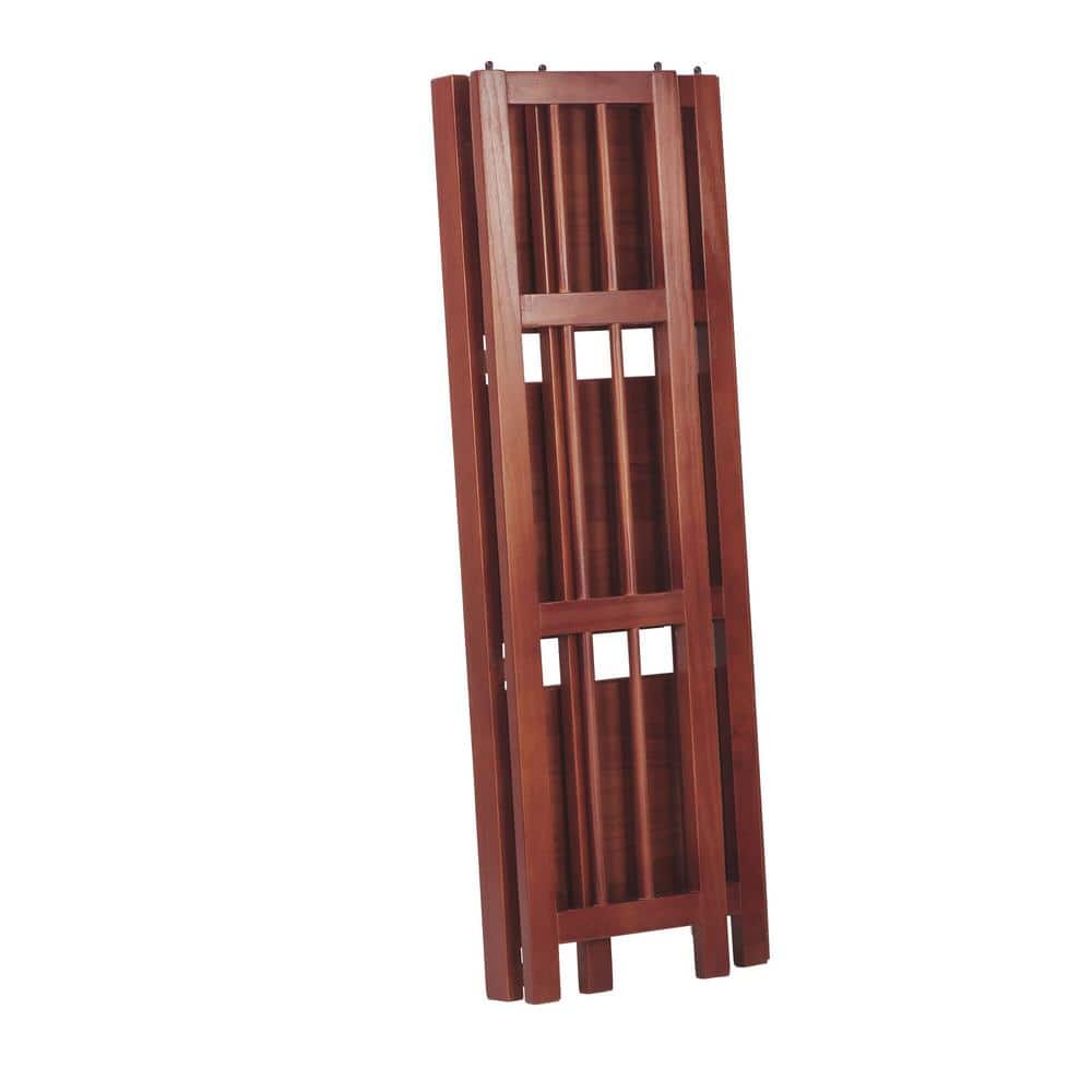 Casual Home Mahogany Solid Wood 14" Foldable 3-Shelf Bookcase