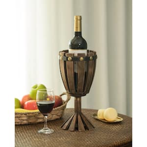 Wooden Single Bottle Wine Goblet Shaped Vintage Decorative Wine Holder