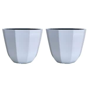 16 in. Alessi Plastic Planter White (2-Pack)