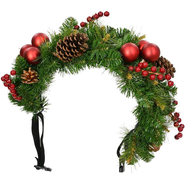 Fraser Hill Farm 5 in. Joyful Mailbox Artificial Christmas Swag with Pinecones, Berries and Ornaments