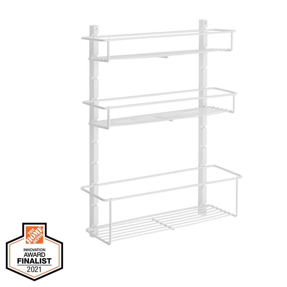 3-Shelf Iron Spice Rack Pewter, 14-1/4 x 3 x 12-1/2 H | The Container Store