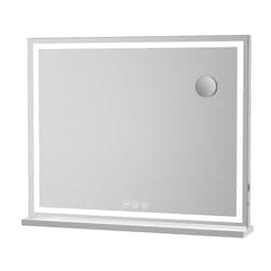 White 30 in. W x 40 in. H LED Makeup Mirror, Lighted Makeup Mirror with Dimmable 3 Modes, Touch Screen Control