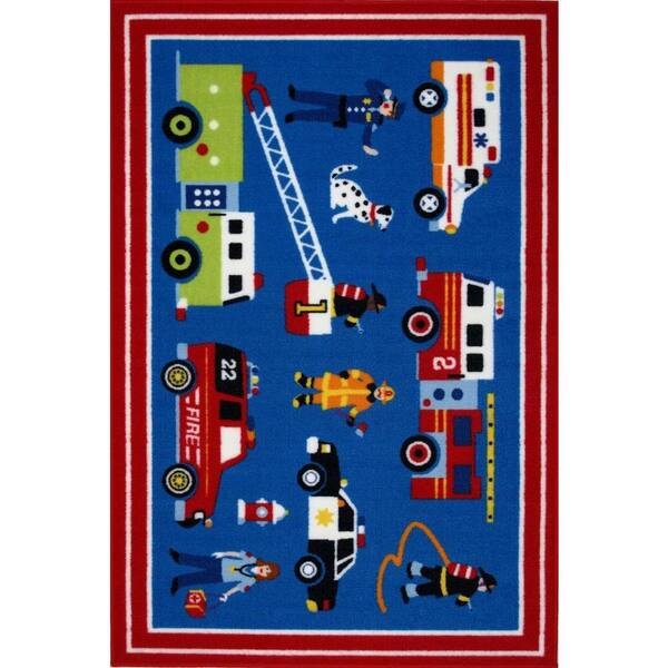 LA Rug Olive Kids Heroes Multi Colored 3 ft. x 5 ft. Area Rug