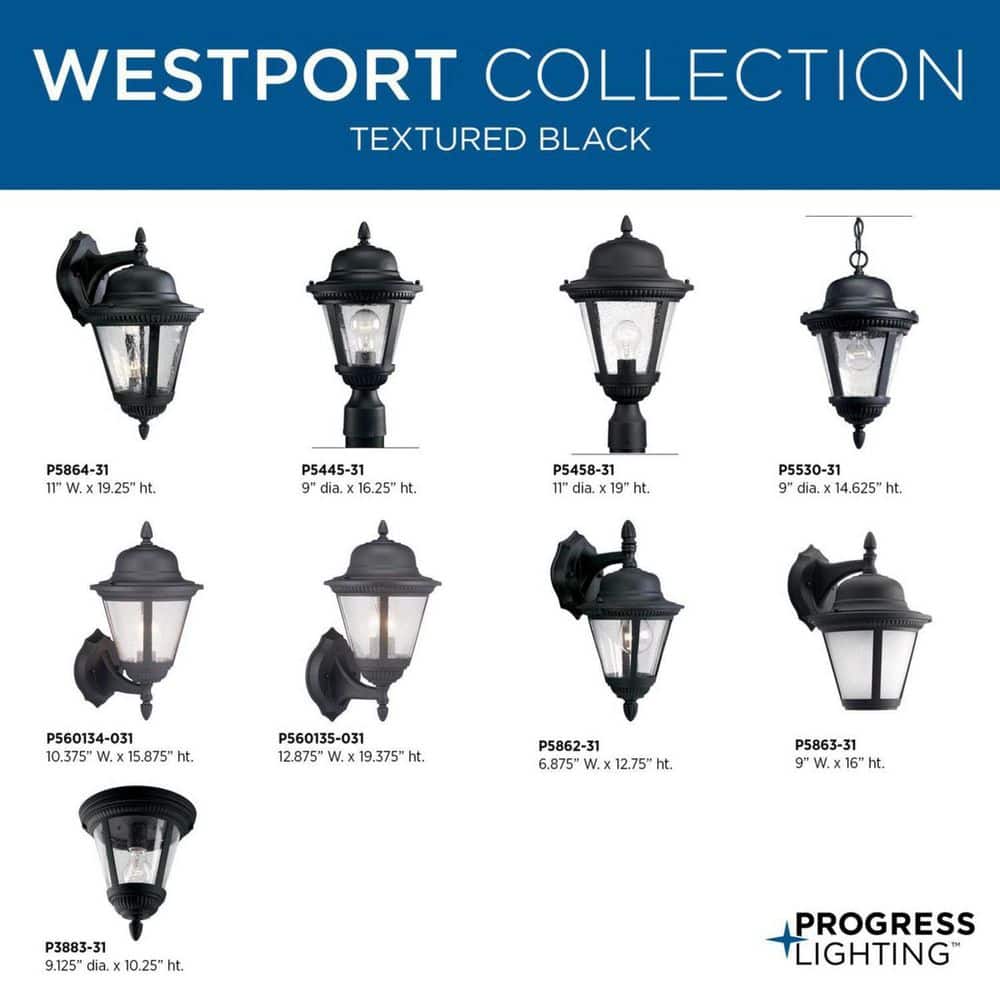 Black Aluminum 16" Outdoor Wall Lantern with Seeded Glass