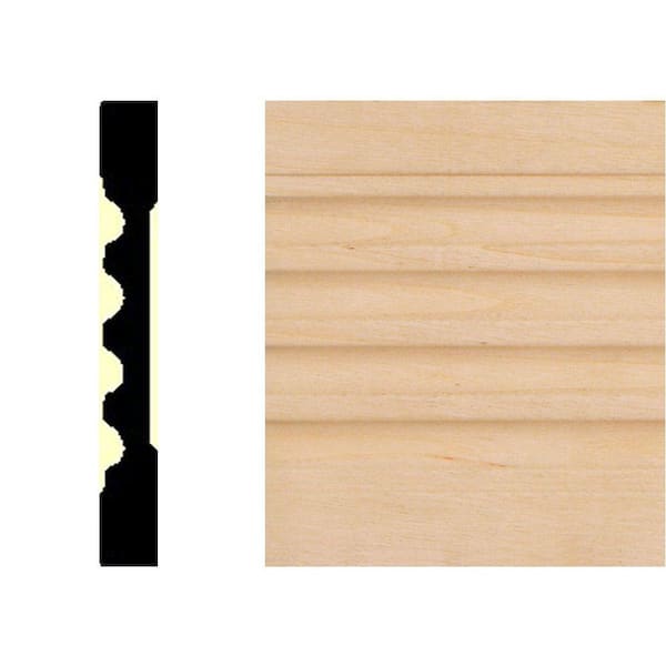 3/8 in. x 3 in. x 7 ft. Basswood Wood Fluted Casing Molding